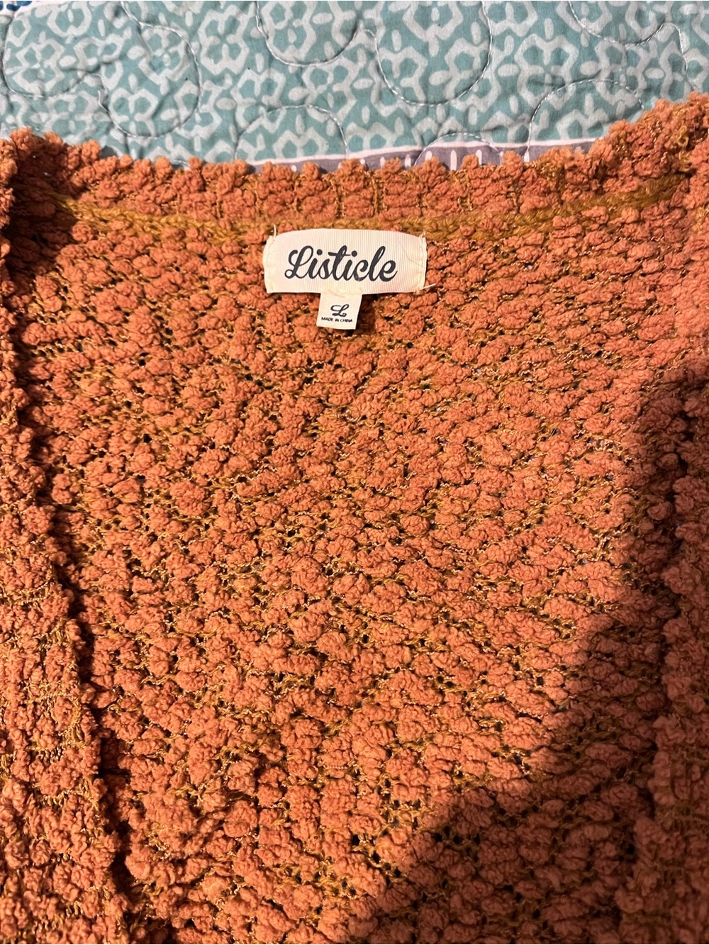 Listicle Chunky Boucle Pullover Sweater - Rust
